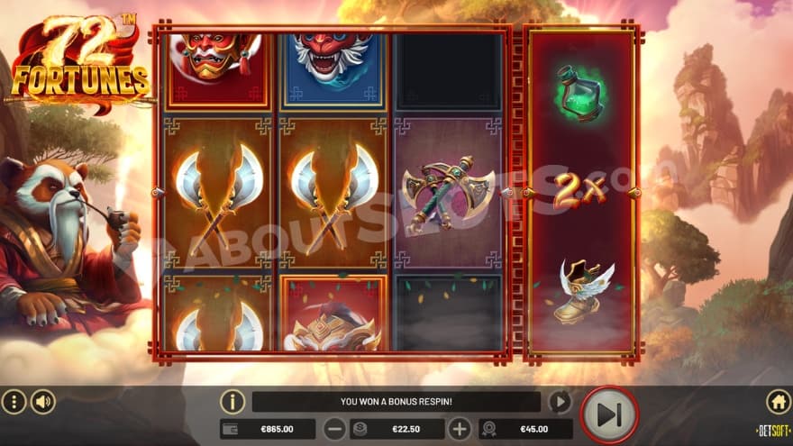 A winning combination with a Multiplier Bonus on the 4th reel.