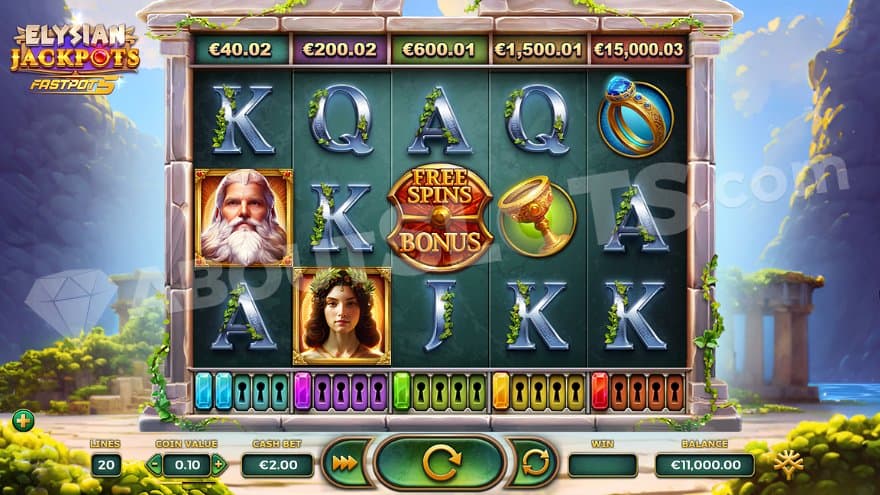 A nature landscape in a valley with the reels in the middle, framed by stone.