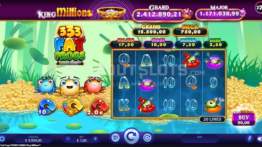 A casino slot with a frog theme.