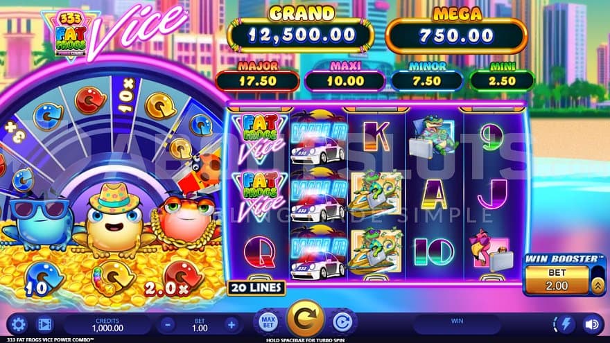 A casino slot with three frogs.