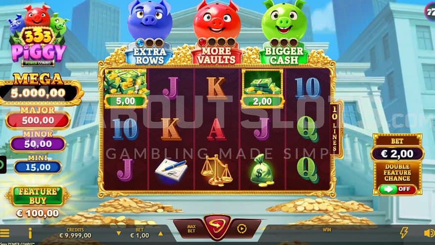 A casino slot with 5 reels and 3 rows.