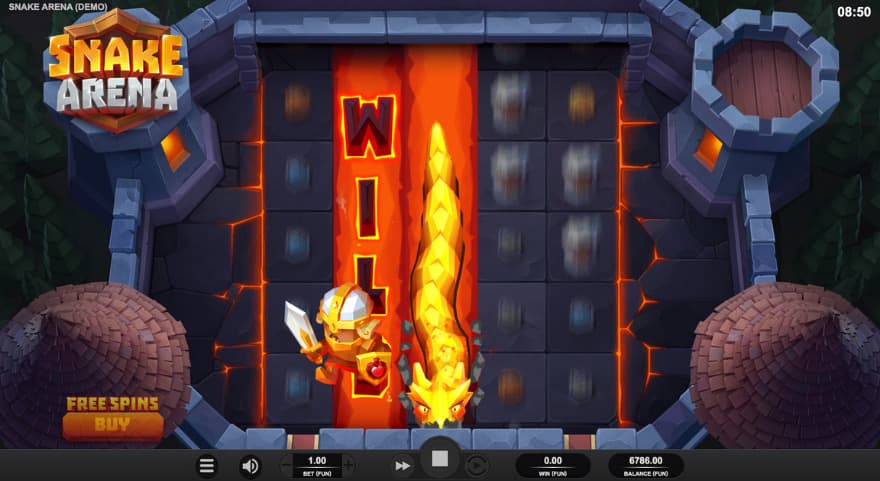 Wild Chase feature being active with the reels two and three being fully covered with wild symbols.