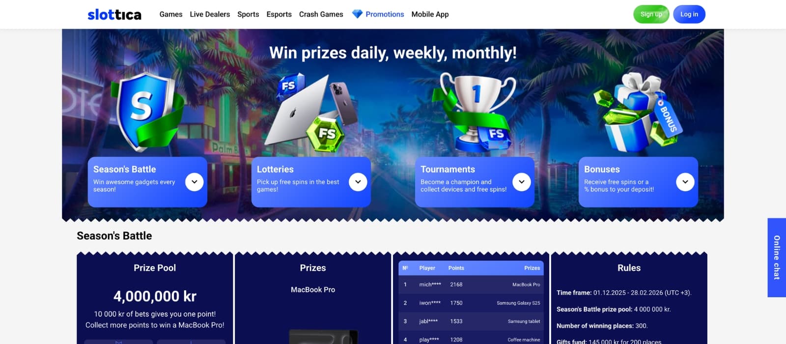 Overview of bonus options on Slottica Casino including terms and how to claim