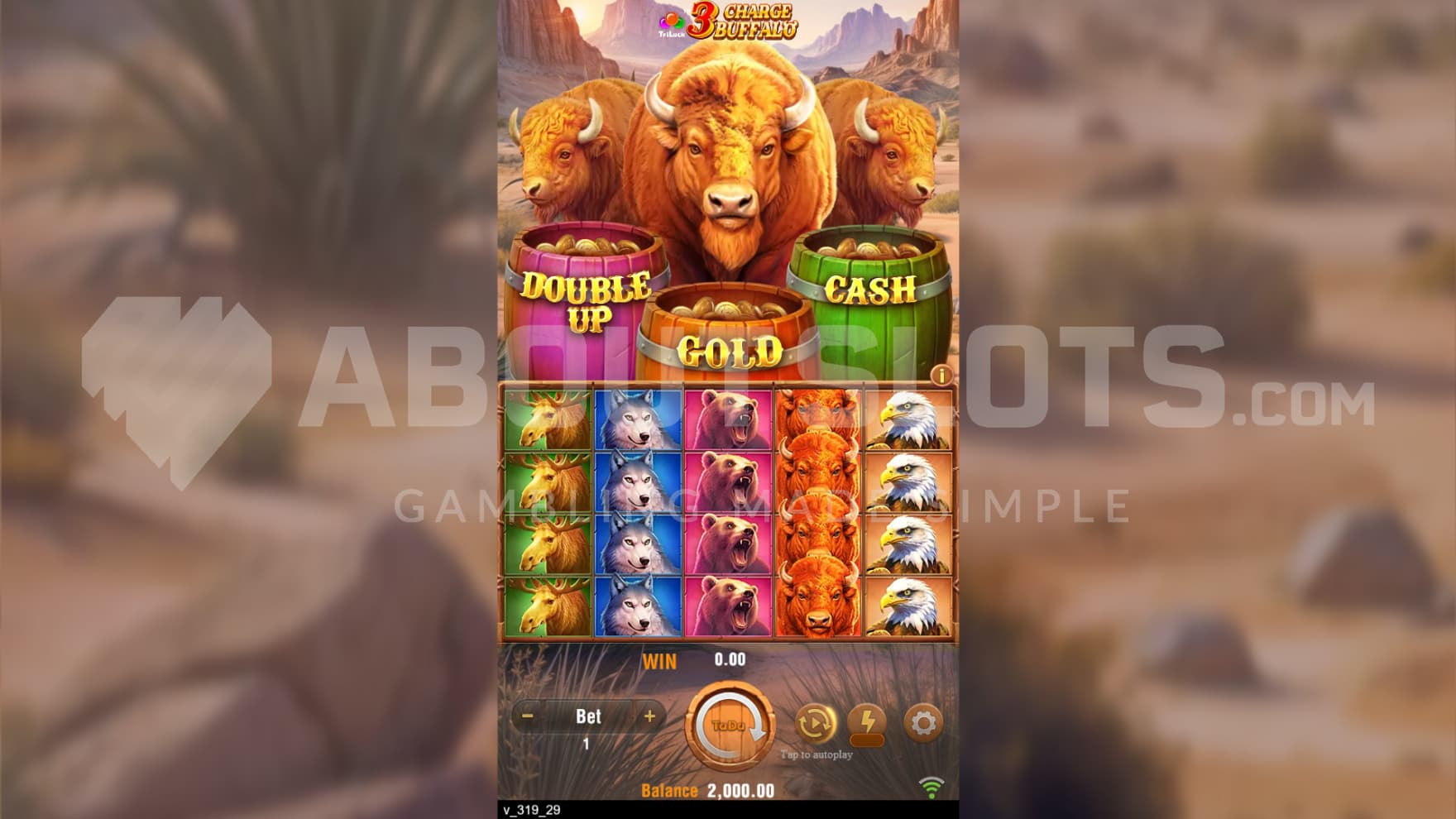 The herd of buffalo stampede above the reels