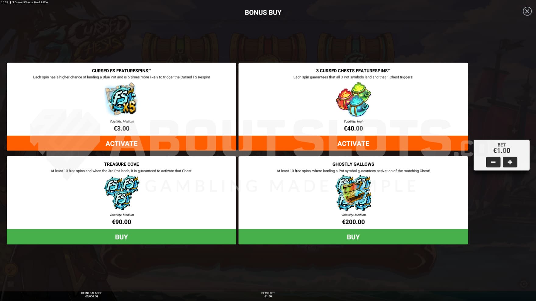 There are 2 bonus games and 2 featurespins options that you can choose between