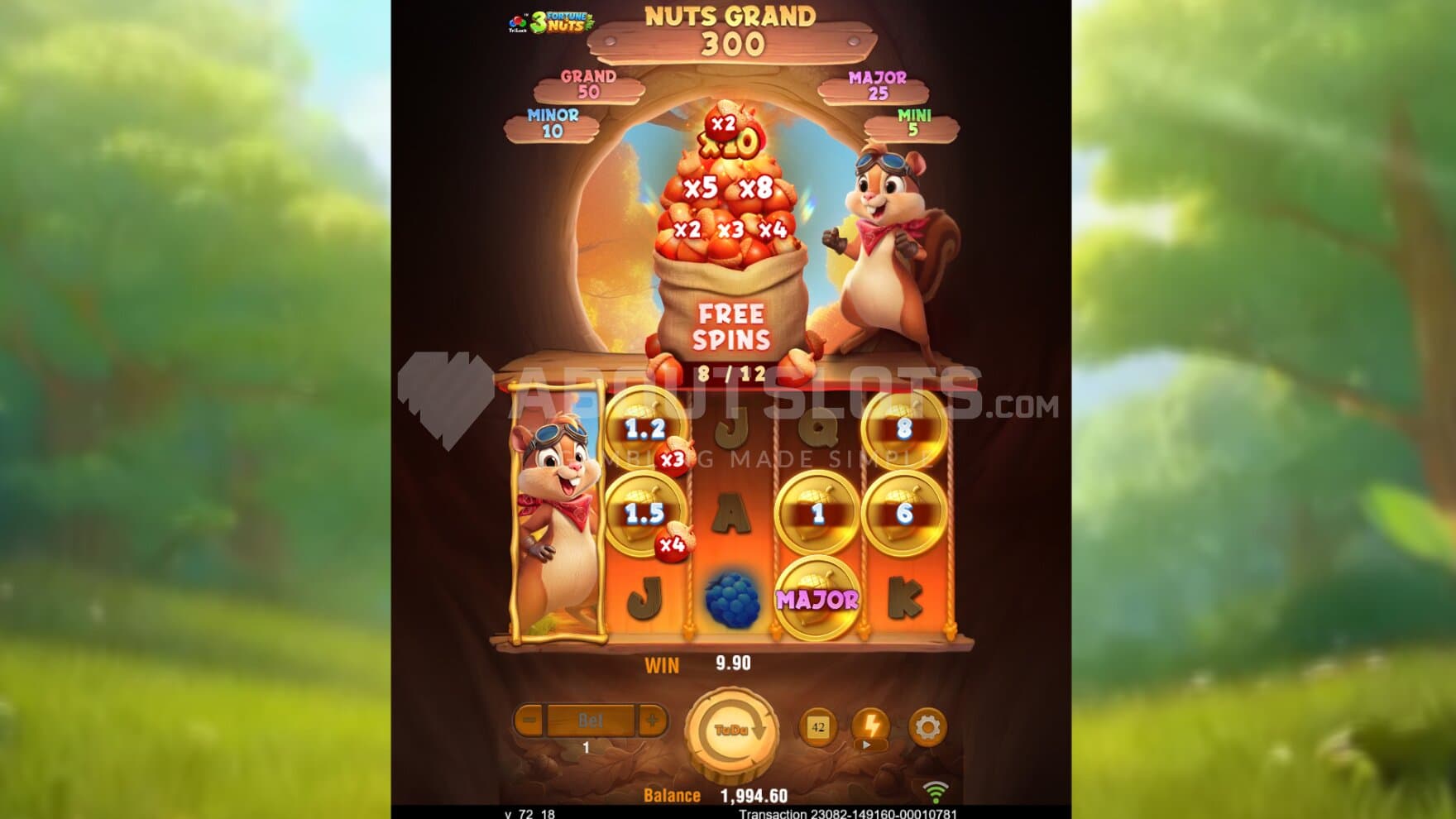 The Free Spins are alla bout Cash Symbols with a sticky Collector
