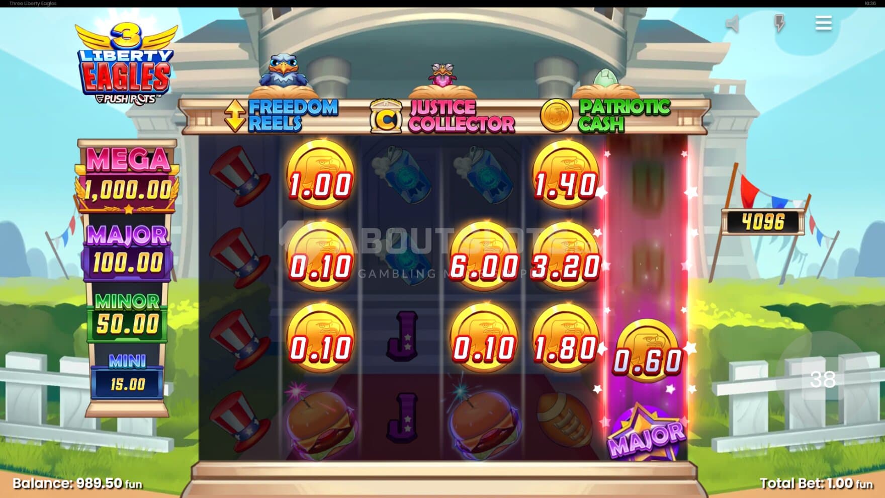 The coin collect mechanics are spread out over Coins, Jackpots, and Collector Symbols