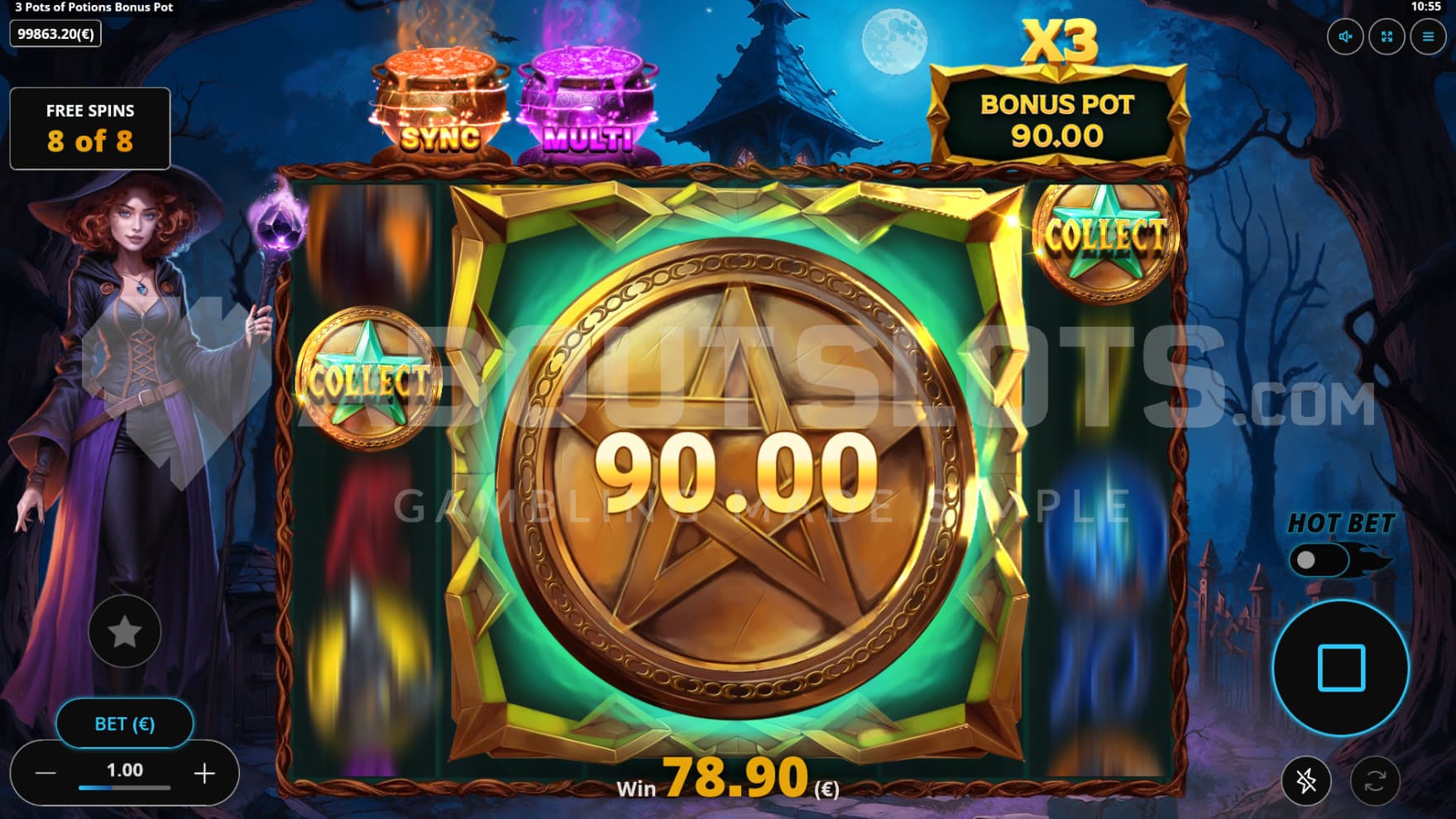 The Bonus Pot spin happens at the end of the bonus game