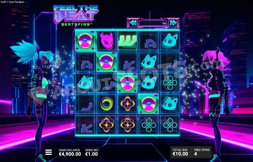 A screenshot of the free spins view