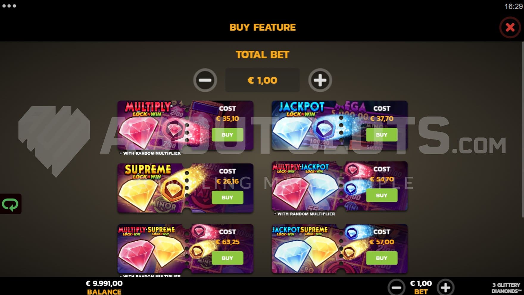 A screen offering the bonus game for sale.