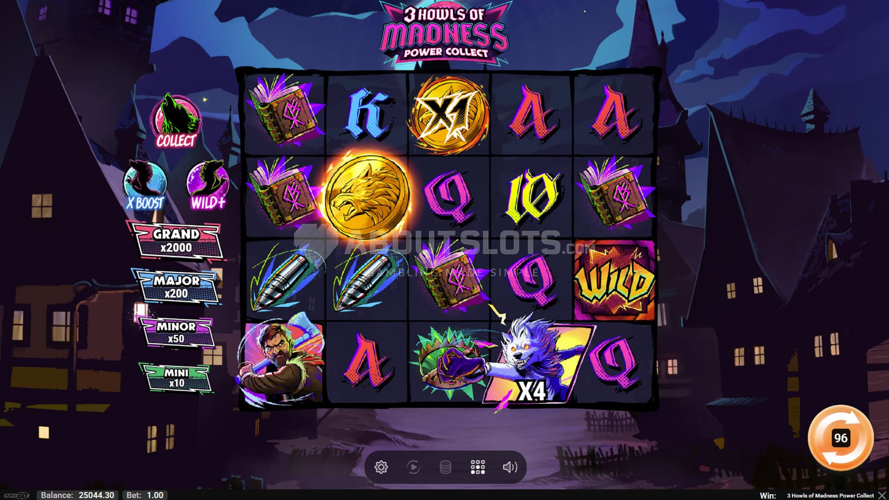 Screenshot of the Cash Collect feature triggered in the base game.