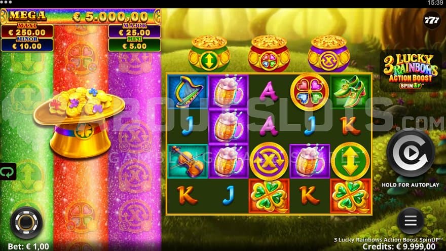 A casino slot with a leprechaun theme.