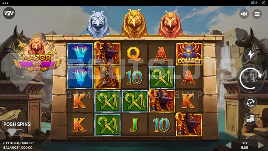 A casino slot with an Egyptian theme.