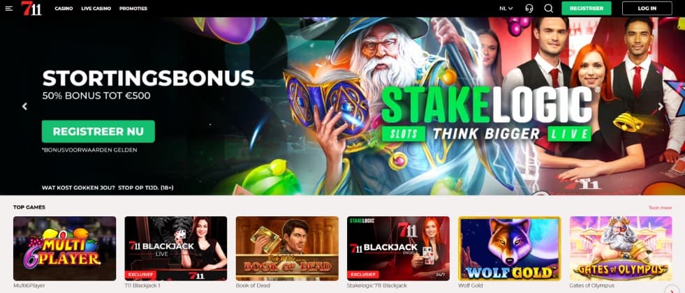 An image of 711's homepage