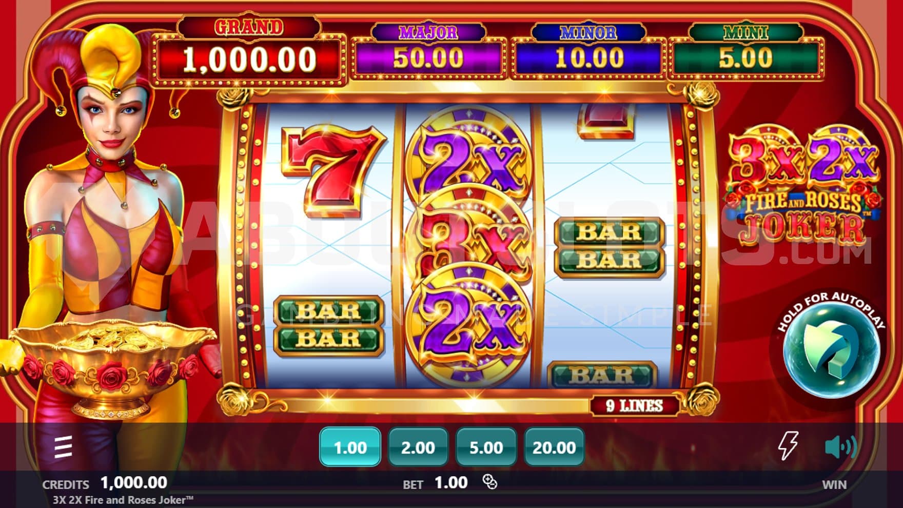 A casino slot with 3 reels and 3 rows.