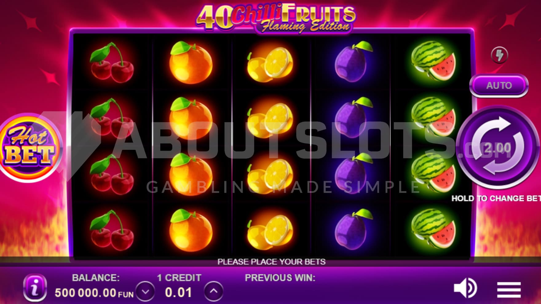 Hot Bet on left side