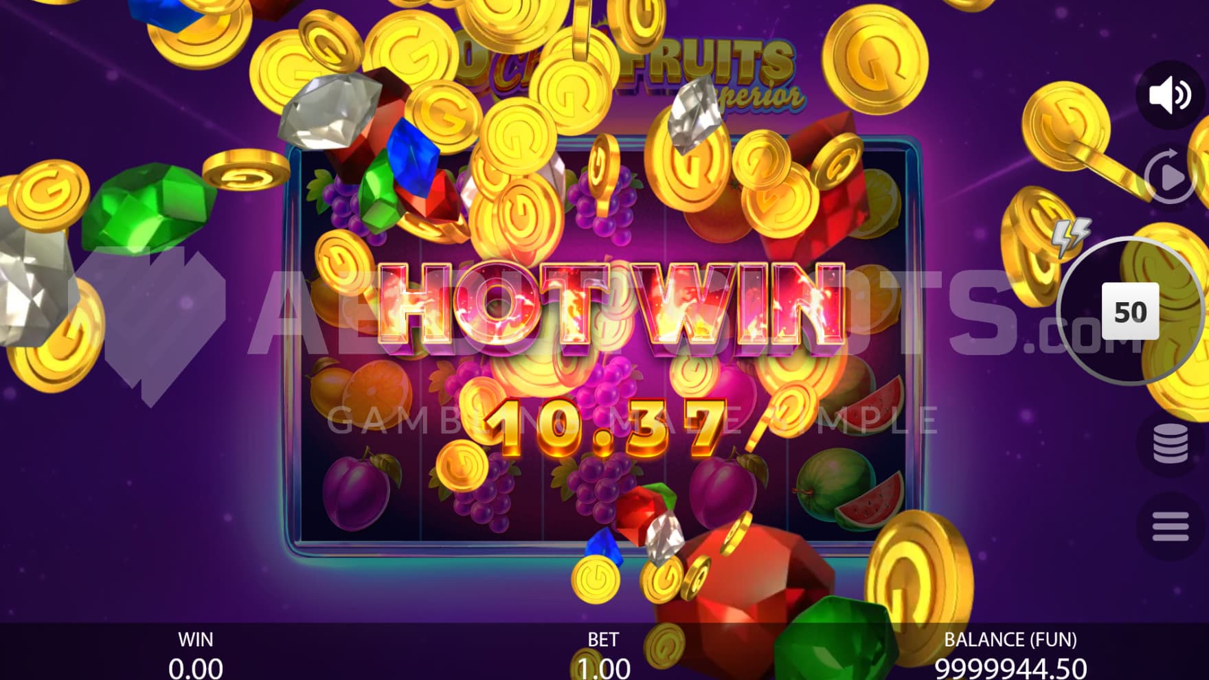 A hot win is made, granting you a congratulations screen