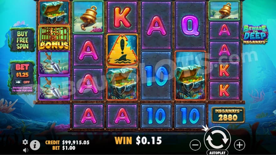 Base game where you can see the Megaways amount at the bottom-right corner.