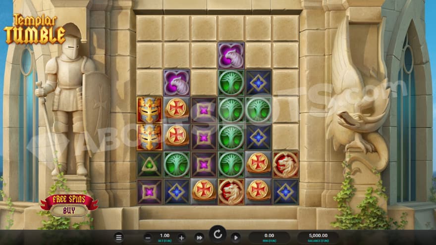 Base game with a statue of a dragon on the right.