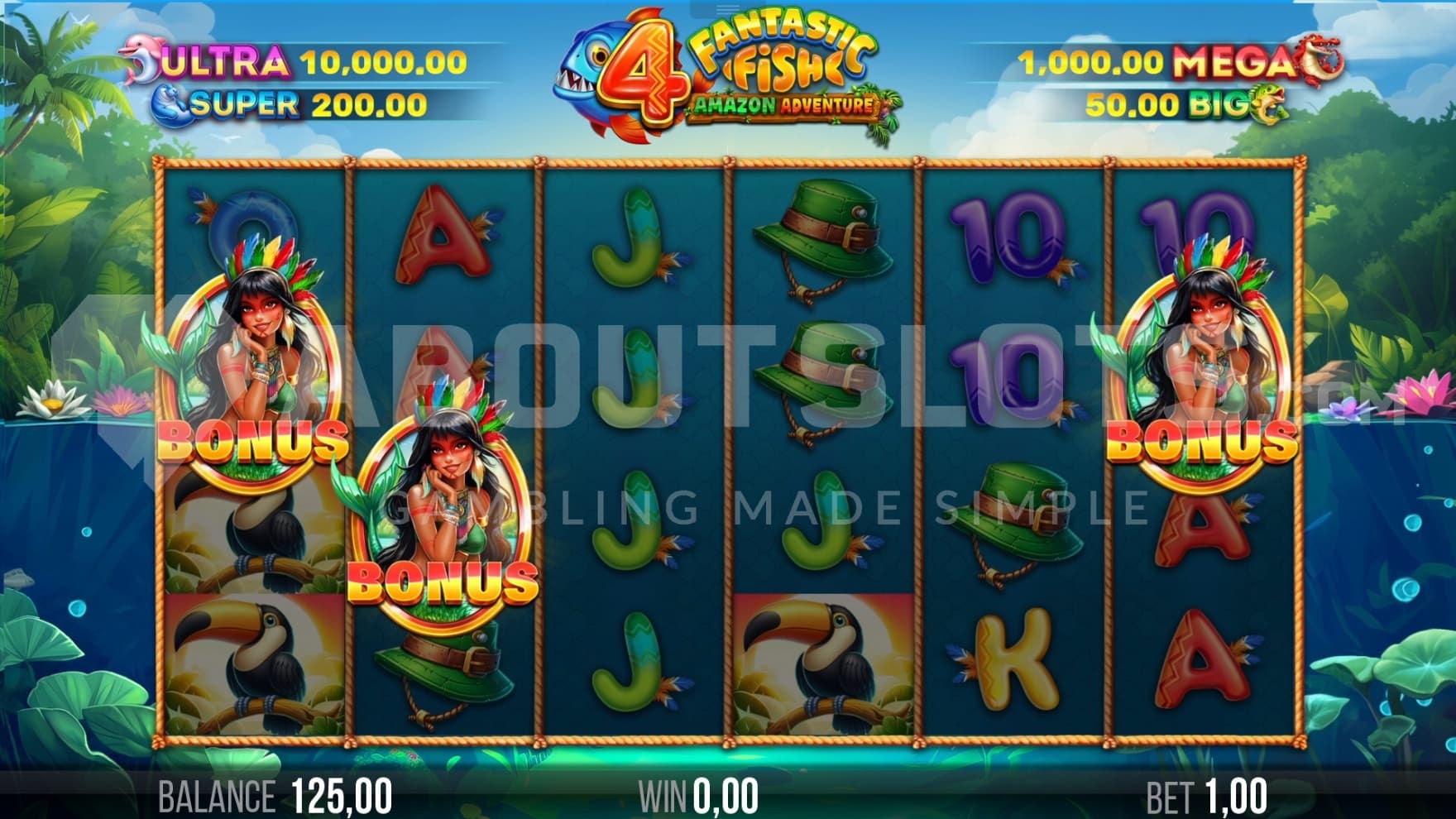 A casino slot with 6 reels and 4 rows.