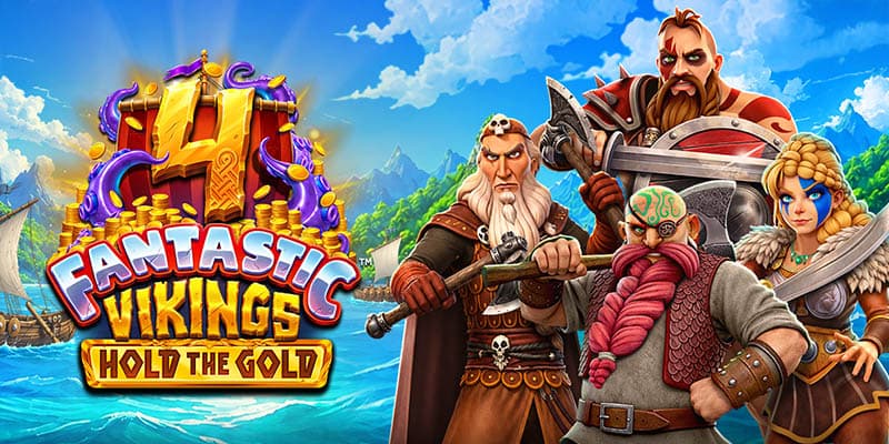 4 Fantastic Vikings Hold the Gold Banner