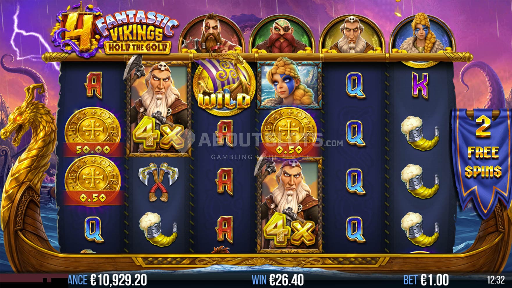 Screenshot of the Free Spins bonus in progress.
