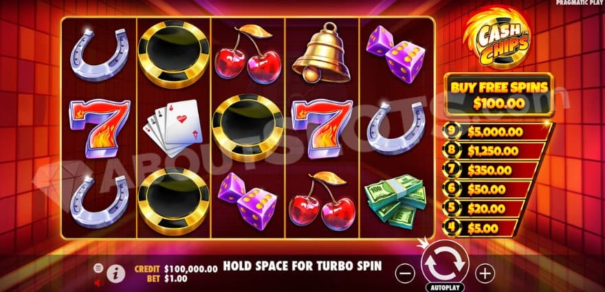 Base game where you can see Jackpots to the right of the reels.