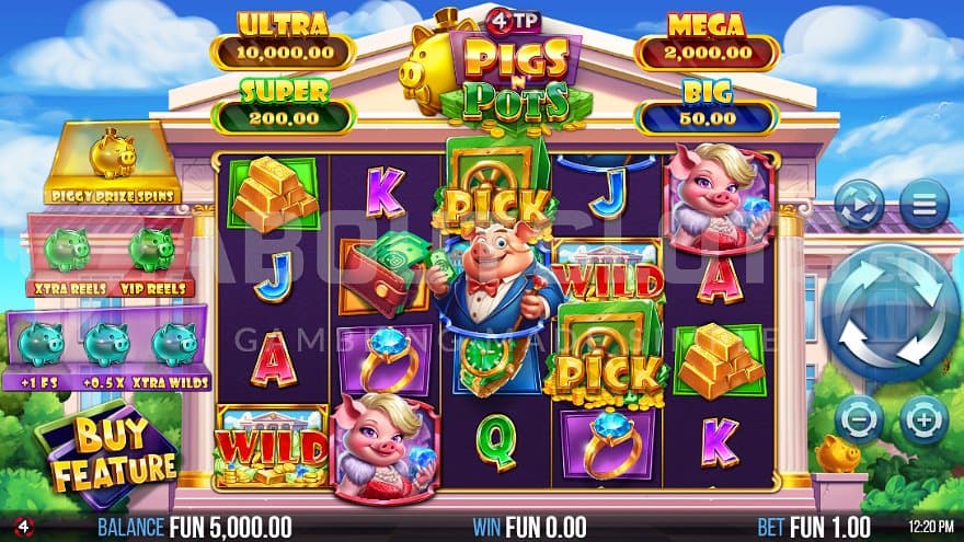 A casino slot of wealthy pigs.