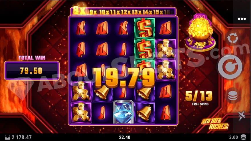 A 19.79 win on the fifth free spins of 13.
