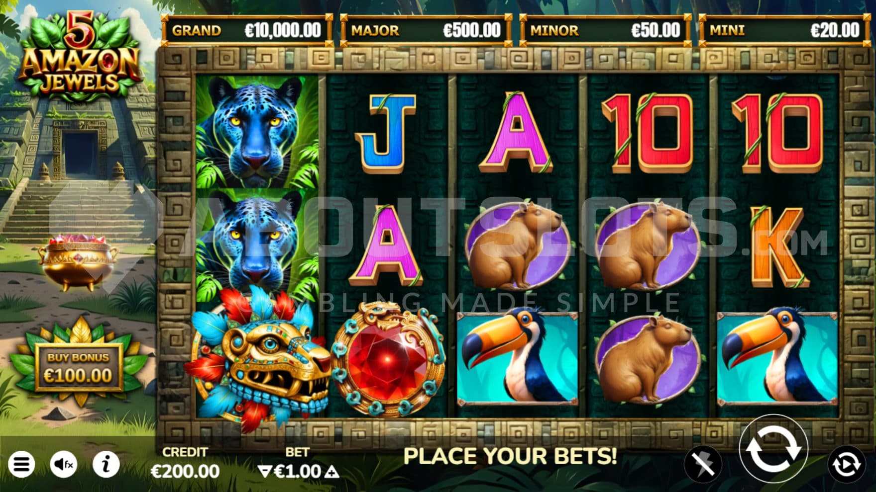 Jackpots above the reels