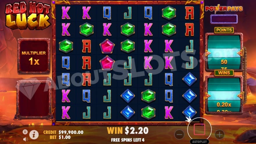 Free Spins feature with a 1X multiplier.