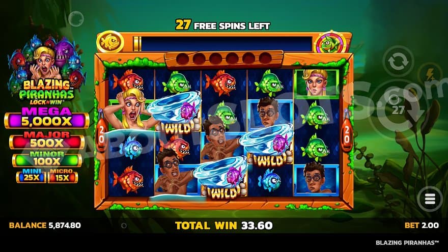 A win containing 3 wild symbols in the free spins.