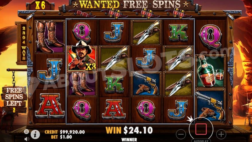 Wanted free spins feature with a 6X win multiplier.