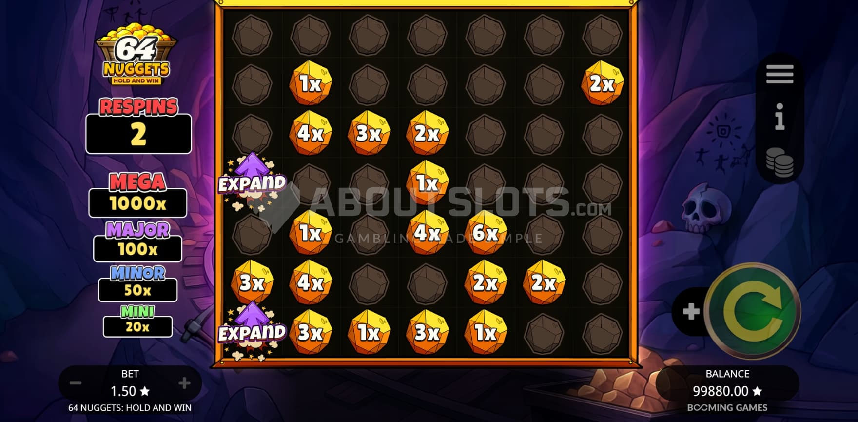 Jackpots on left side