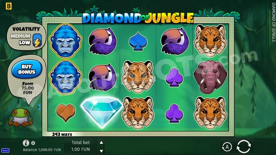 A casino slot with animals.
