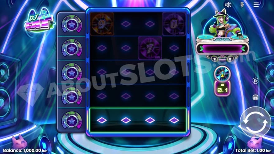 Base game where DJ Cat is located up to the right of the screen.