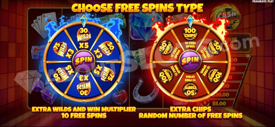 Intro to the bonus game where you can choose between two options.