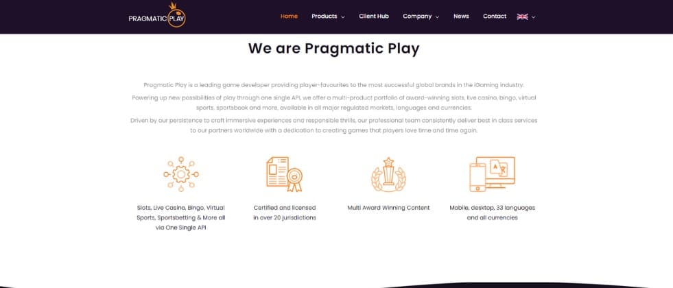 A screenshot from Pragmatic's homepage