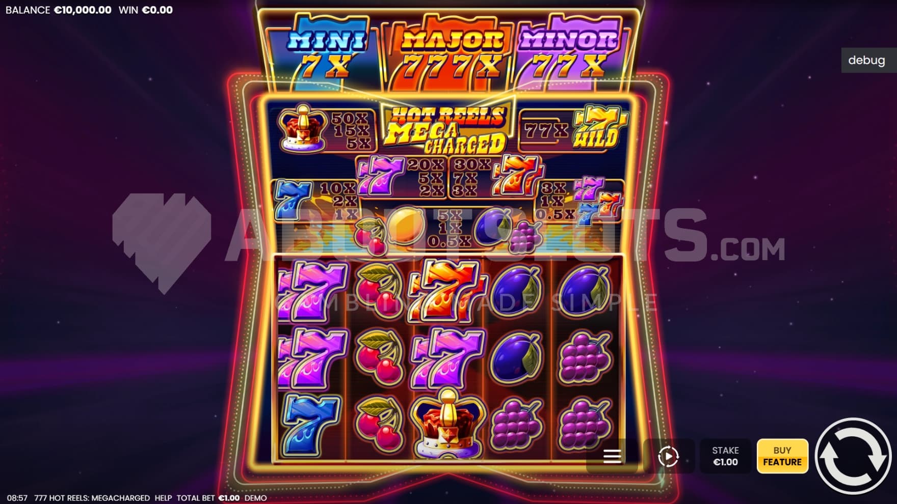 Jackpots above the reels