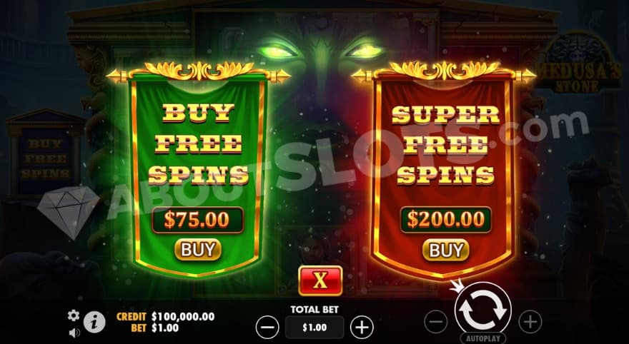 Bonus buy feature with two options to choose from.