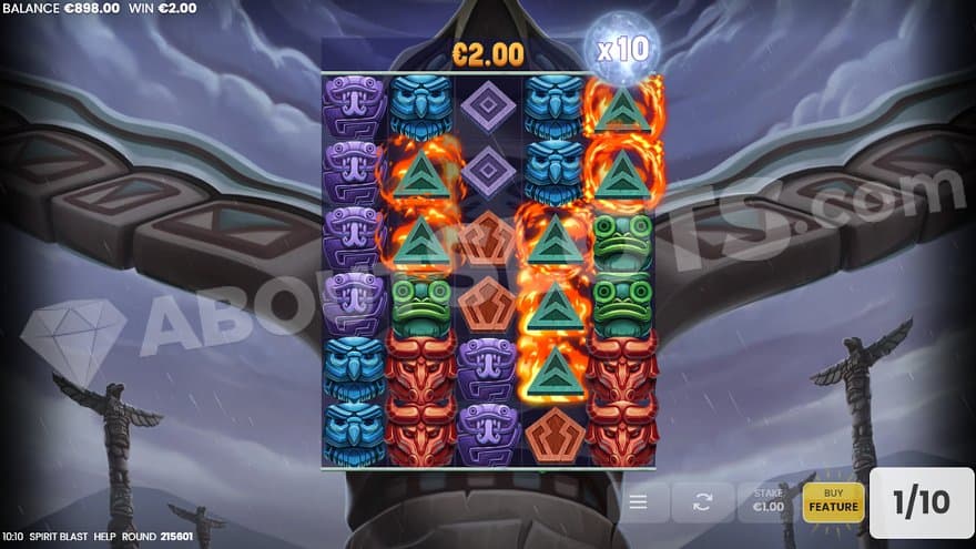 A win with a 10X multiplier in the free spins.