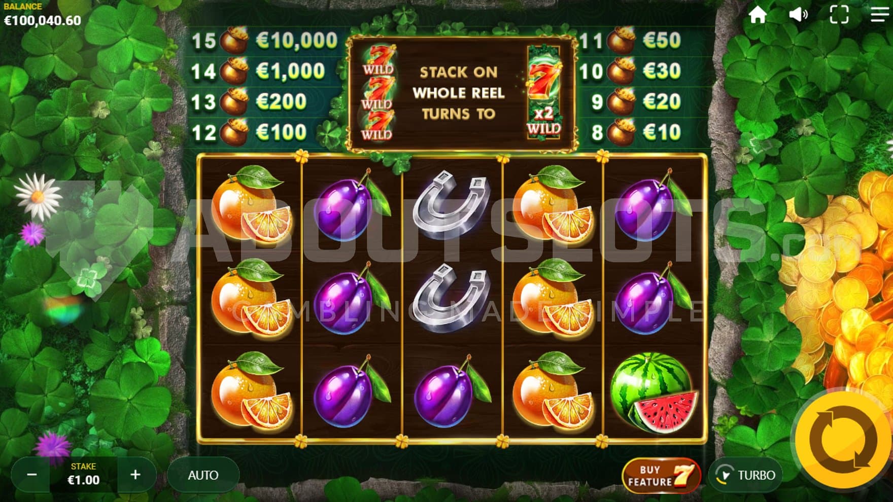 A casino slot with 5 reels and 3 rows.