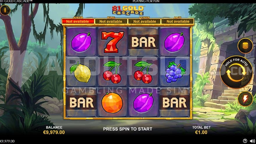 A casino slot with retro symbols.