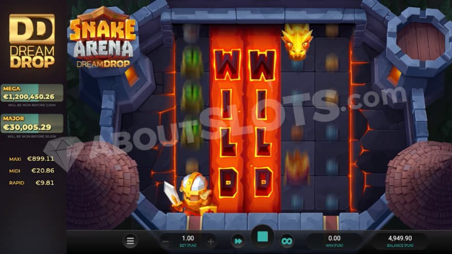 Wild Chase being active with two fully expanded wild symbols being present on the reels.