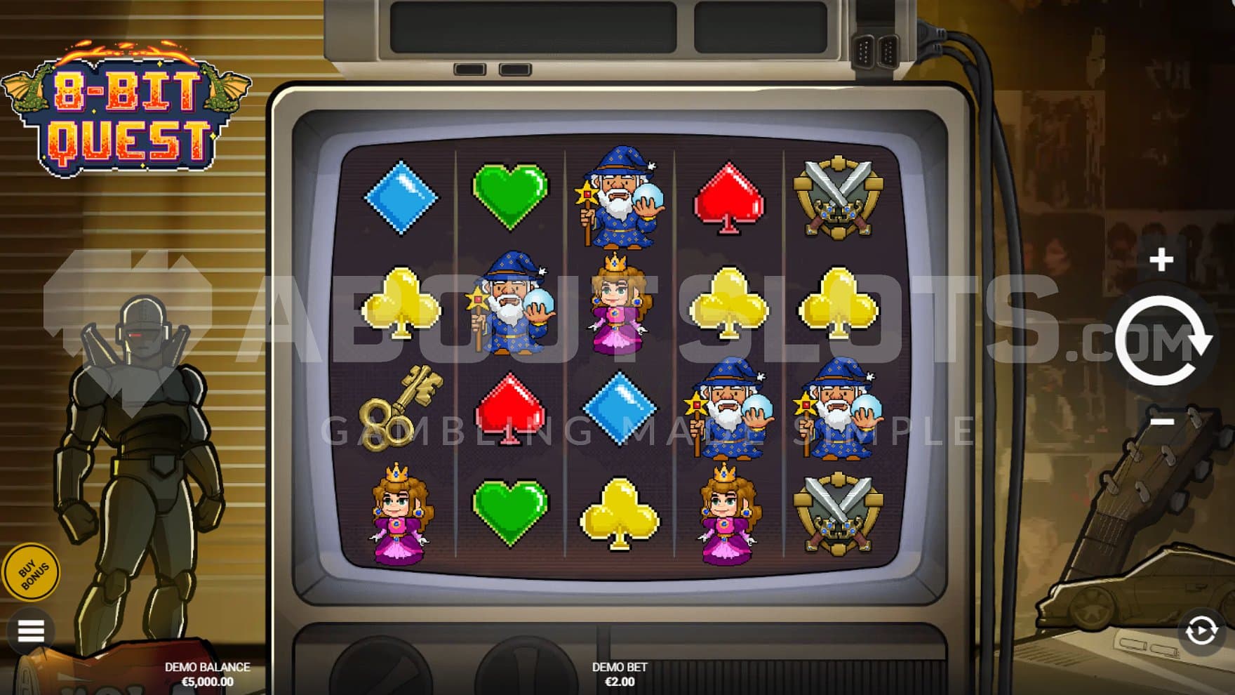 A casino slot inside a tv.