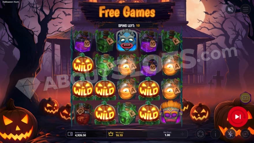 A screenshot from the free spins
