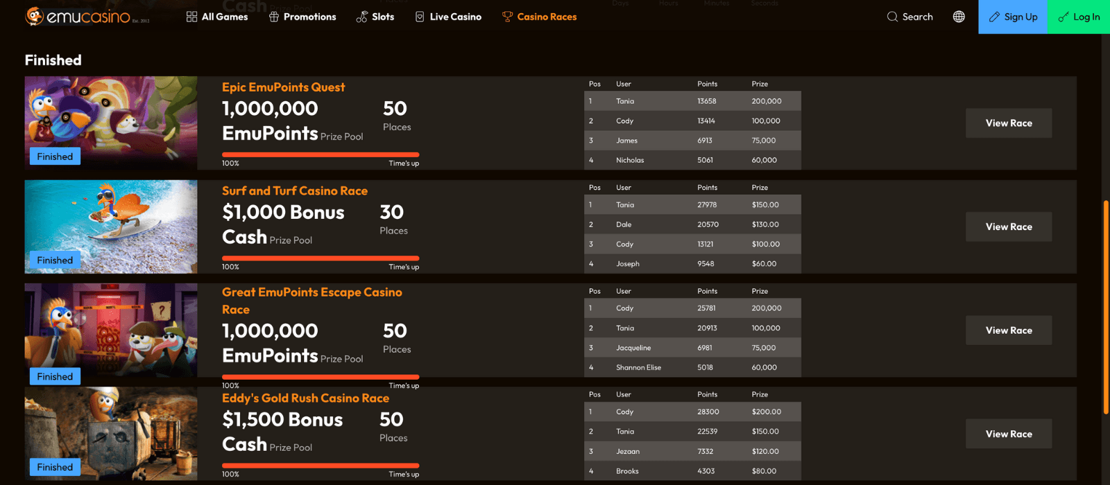 List of EmuCasino games