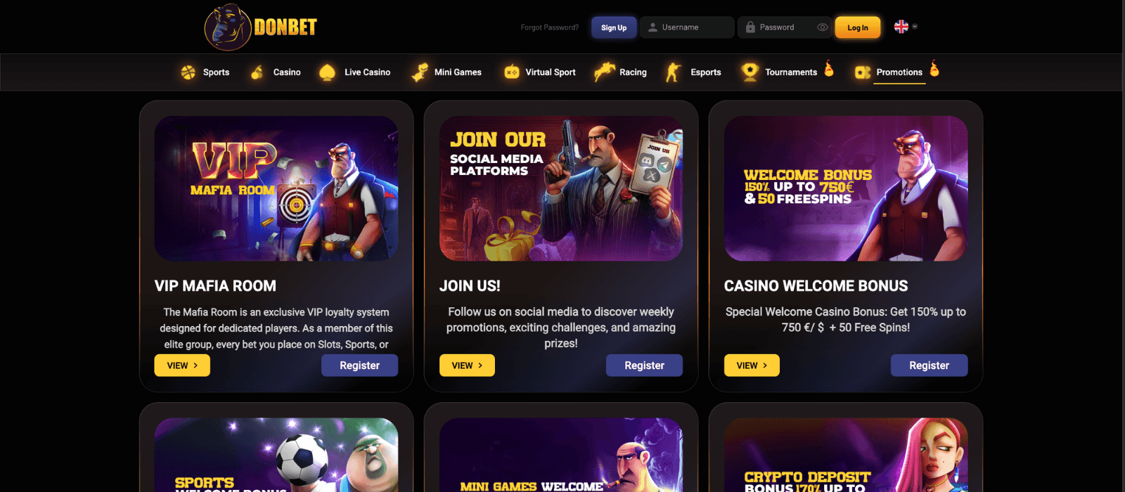 DonBet's selection of bonuses