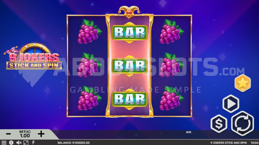 The playing grid is set on a simple blue backdrop