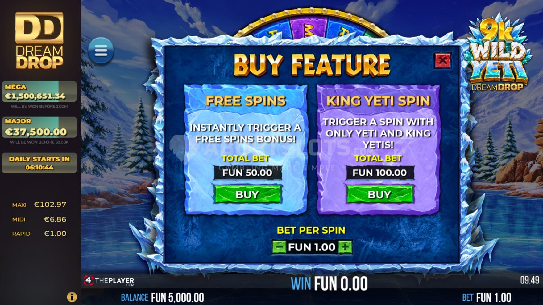 There are two types of Feature Buy options to choose between